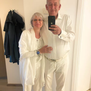 Cozy Indoor Couple Selfie in White