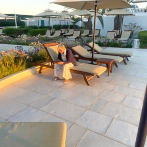 Relaxing Poolside Retreat at Sunset