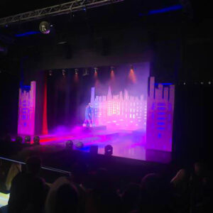 Vibrant Cityscape Stage Performance