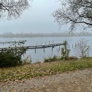 Whispers of Autumn – Misty Alster Jetty in Silence