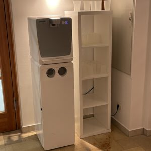 Compact Laundry Haven: Sleek Stackable Washer-Dryer & Smart Storage Glow-U