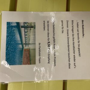 Wellnesstasche Information für Hotelgäste