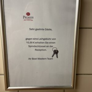 Spindschlüssel Hinweis